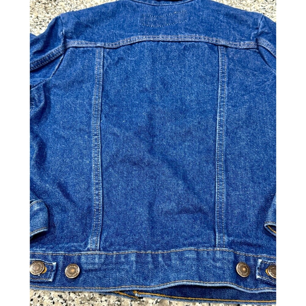 Wrangler Cowboy Cut Unlined Dark Blue Cotton Denim Jacket #84145PW Sz XS/SM Fit - Picture 11 of 12